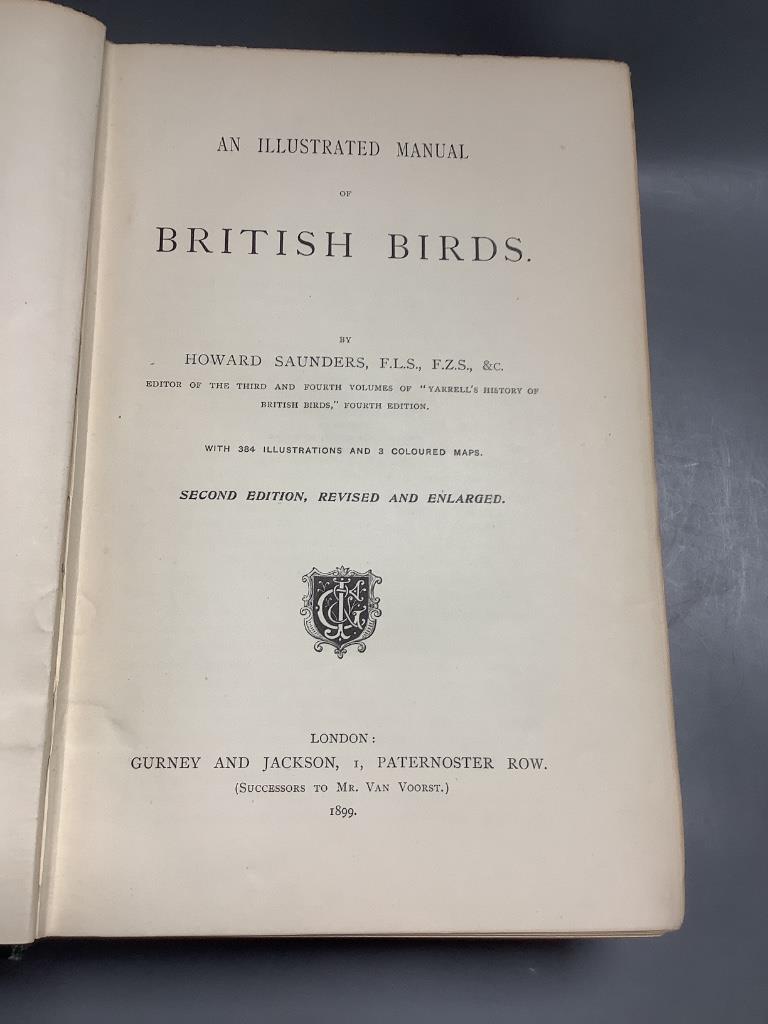 Saunders, Howard – An Illustrated Manual of British Birds, 2nd edition, revised and enlarged, wood-engraved illus.